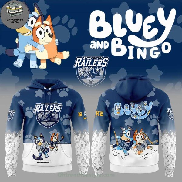 Worcester Railers Bluey And Bingo 2025 Limited Edition Hoodie