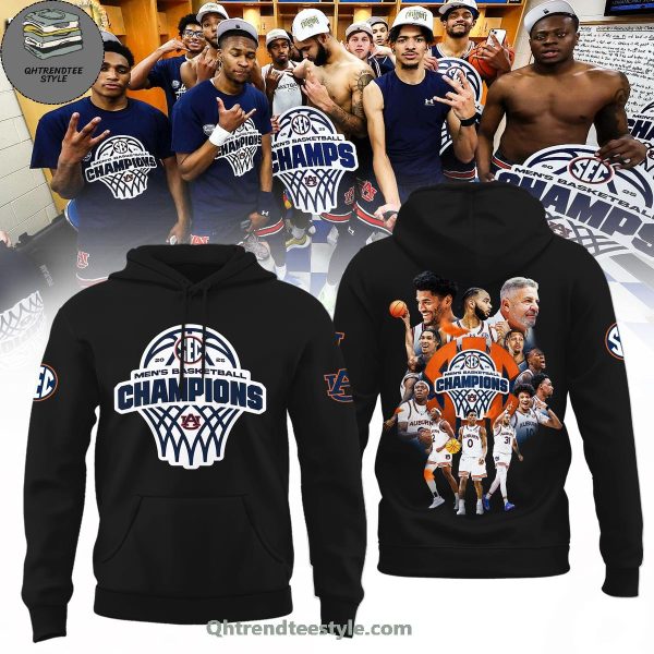 Auburn Tigers 2025 SEC Men’s Basketball Regular Season Champions Hoodie – Black