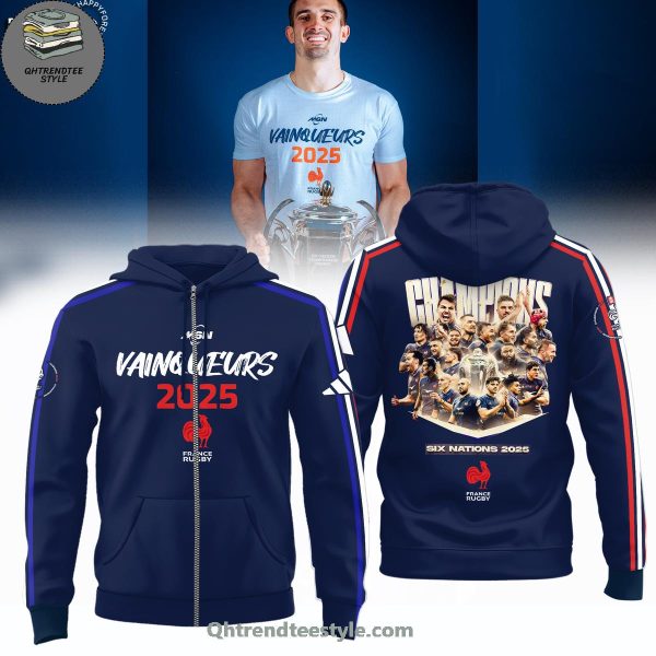 France Rugby Six Nations Vainqueur Champions 2025 Hoodie