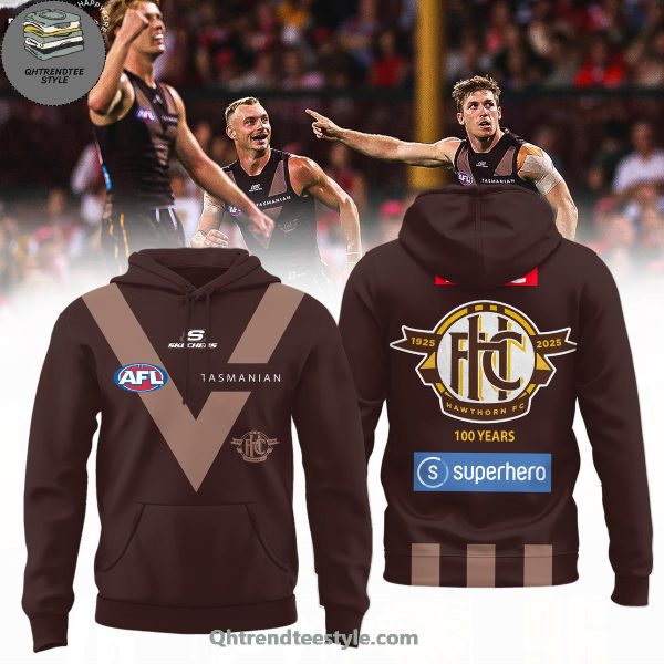 Hawthorn Hawks AFL 100Th Anniversary 2025 Limited Edition Hoodie