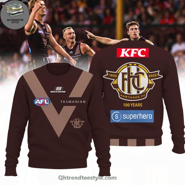 Hawthorn Hawks AFL 100Th Anniversary 2025 Limited Edition Hoodie