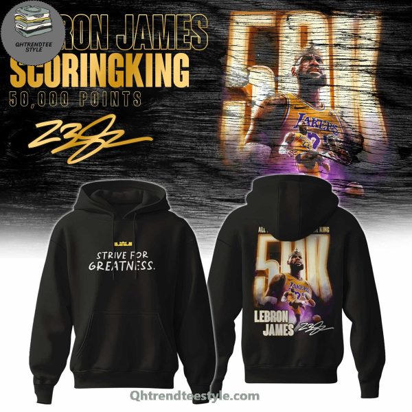 Lebron James x Los Angeles Lakers Scoringking 50,000 Points In NBA History Hoodie