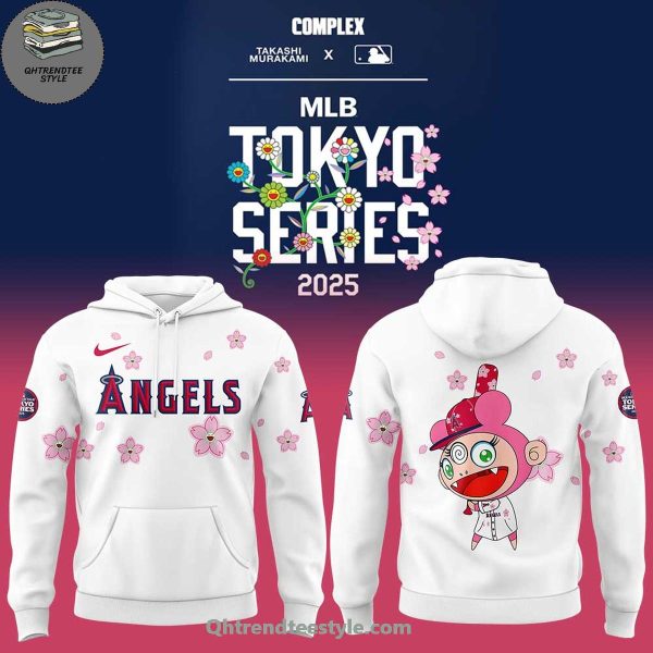 Los Angeles Angels Takashi Murakami x MLB World Tour Tokyo Series For Fans White Hoodie