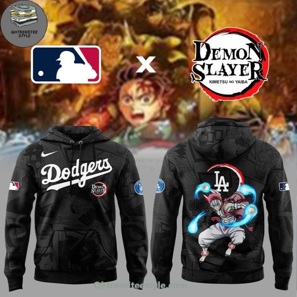 Los Angeles Dodgers MLB x Demon Slayer Akaza Black Hoodie