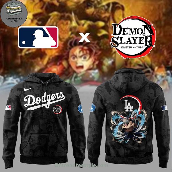 Los Angeles Dodgers MLB x Demon Slayer Inosuke Hashibira Black Hoodie