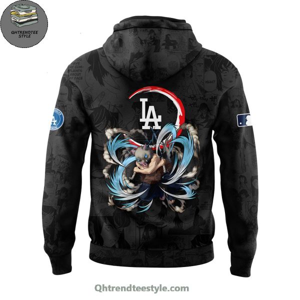 Los Angeles Dodgers MLB x Demon Slayer Inosuke Hashibira Black Hoodie