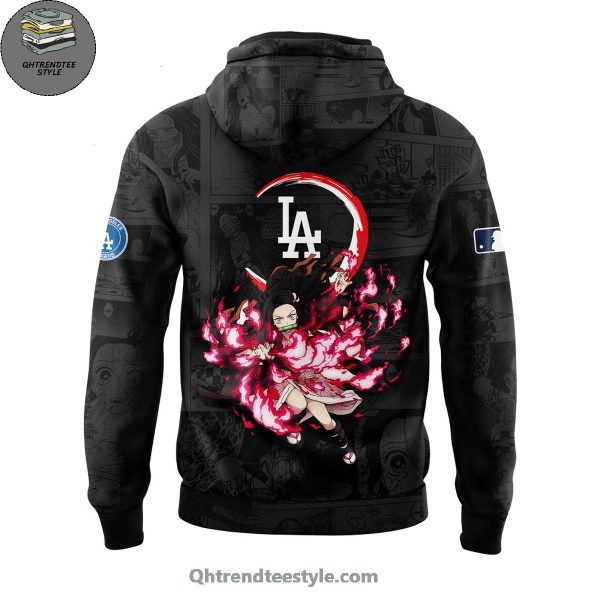 Los Angeles Dodgers MLB x Demon Slayer Kamado Nezuko Black Hoodie