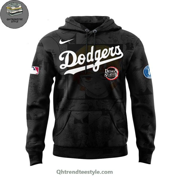 Los Angeles Dodgers MLB x Demon Slayer Zenitsu Agatsuma Black Hoodie