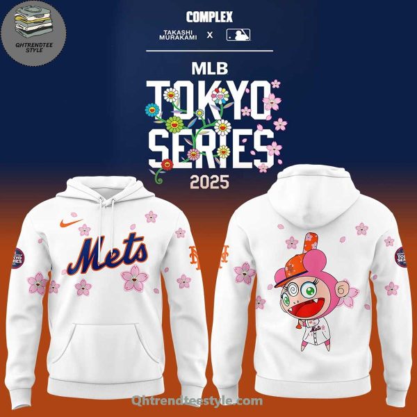 New York Mets Takashi Murakami x MLB World Tour Tokyo Series For Fans White Hoodie