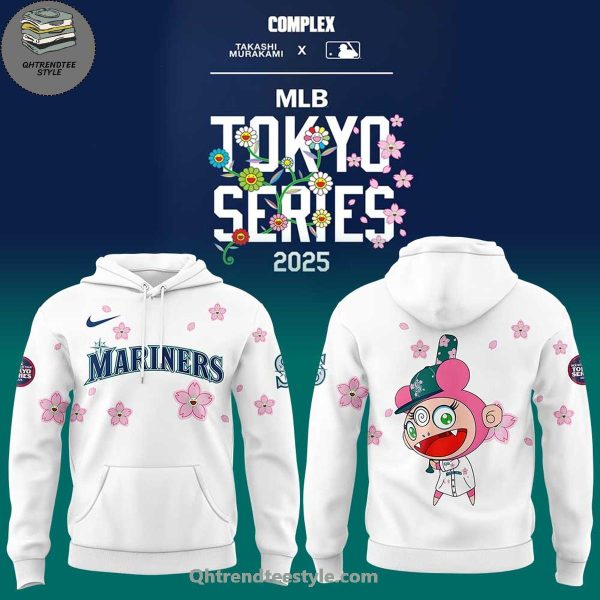 Seattle Mariners Takashi Murakami x MLB World Tour Tokyo Series For Fans White Hoodie