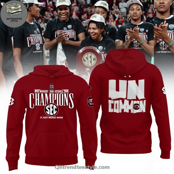 South Carolina Gamecocks 2025 SEC Women’s Basketball Regular Season Champions Hoodie – Red